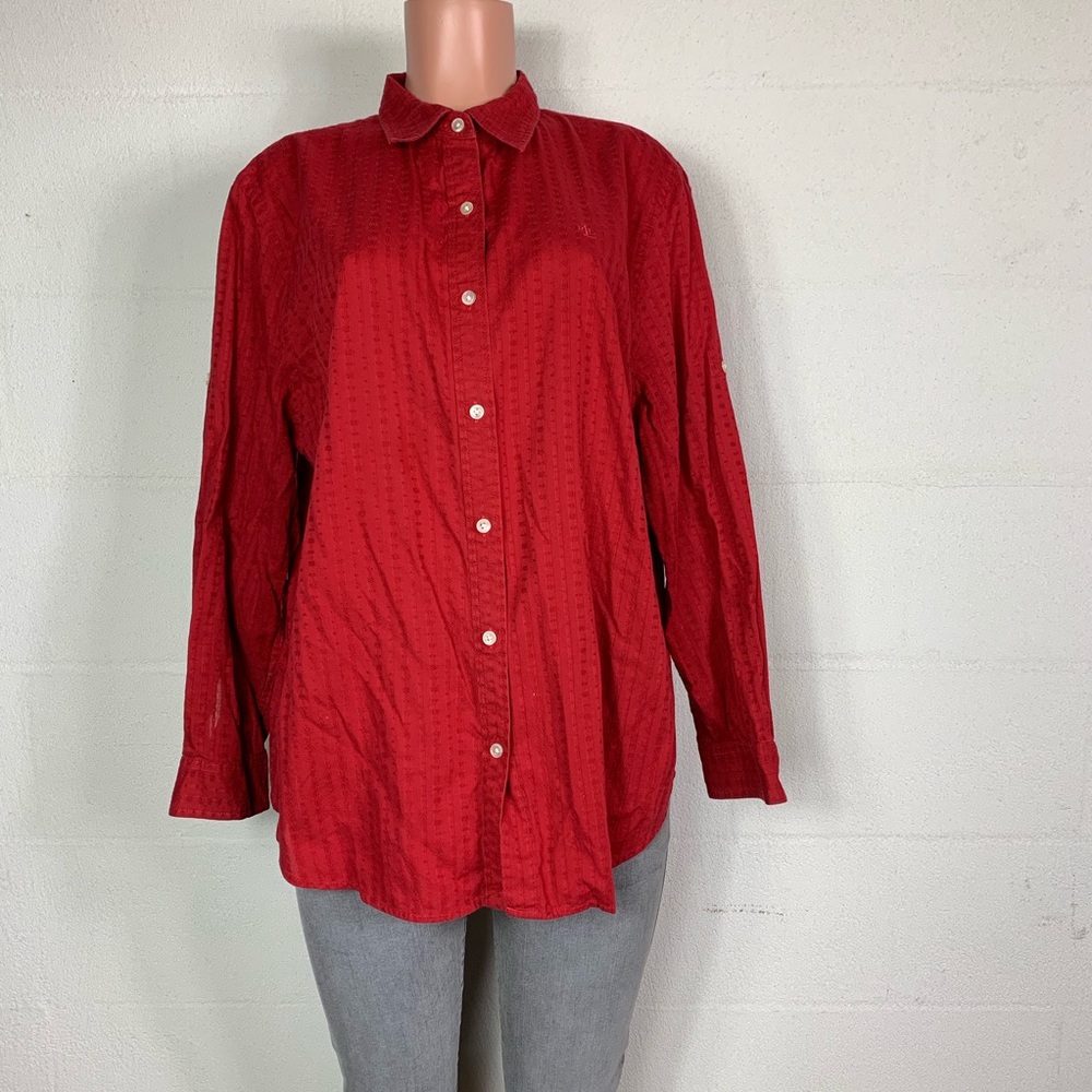 Lauren Ralph Lauren shirt button down red 2x
